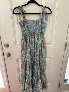 70/21 Floral Smocked Midi Dress Size Medium